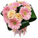 букет из кремовых роз и розовых гербер. Германия